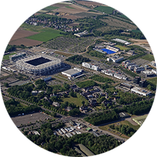 Luftbild des Nordparks mit Blick auf das Stadion